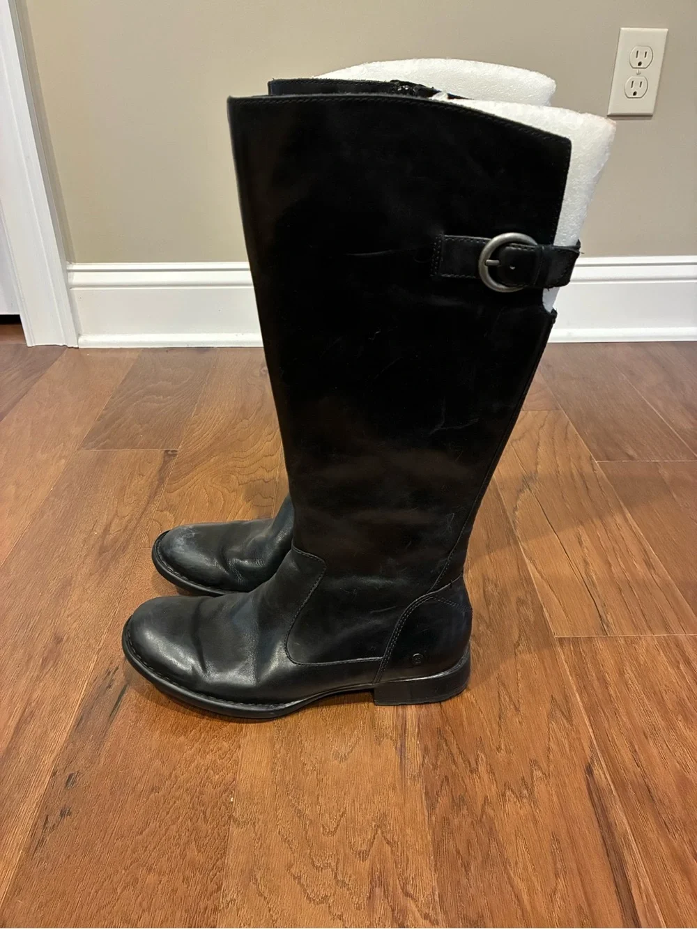 Born Lottie Tall Black Leather Boots